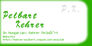 pelbart kehrer business card